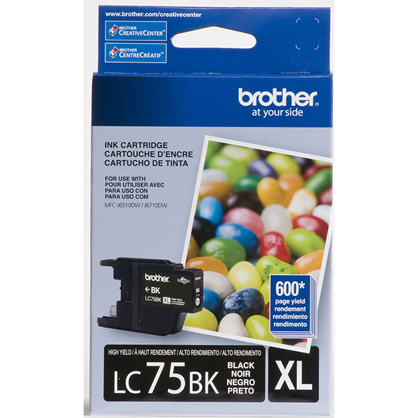 Brother LC-75BK Black OEM Inkjet Cartridge