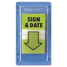 Sparco "Sign & Date" Preprinted Flags in Dispenser