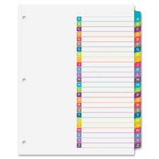 Avery A-Z Arched Tab Custom TOC Dividers Set