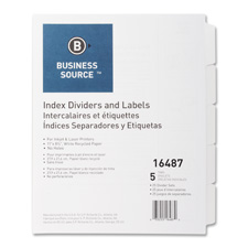 Bus. Source Unpunched Index Dividers Set