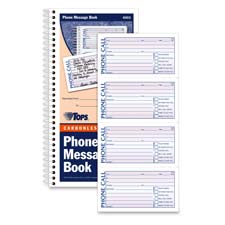 Tops Carbonless Phone Message Book