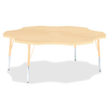 Jonti-Craft Elem. Ht. Prism Maple Six-leaf Table