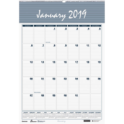 SKILCRAFT Wirebound Monthly Wall Calendar