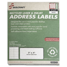 SKILCRAFT 1" Recycled Laser/Inkjet Address Labels