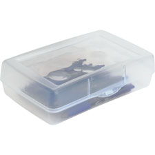 Sparco Clear Plastic Pencil Box