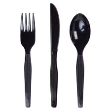 Dixie Foods Medium Weight Black Plastic Utensils