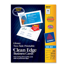 Avery Clean Edge Inkjet Glossy Business Cards