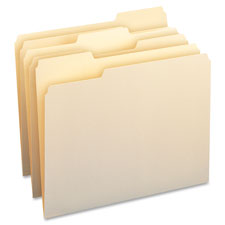 Bus. Source 1/3-cut Cutless Manila File Folders