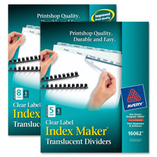 Avery Unpunched Index Maker Translucent Dividers