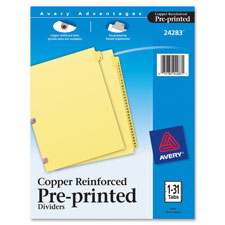 Avery 1-31 Tab Copper Reinforced Printed Dividers