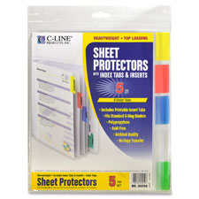 C-Line Top Loading Sheet Protectors w/Tab Inserts