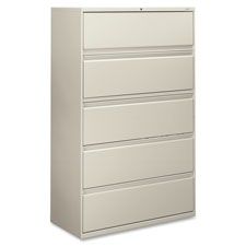 HON Brigade 800 Light Gray 5-drawer Lateral File